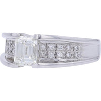 Platinum 1.021 CTR Diamond Ring with Brilliant Cut Diamonds - 1.151 Carat Total Diamond Weight