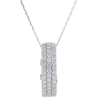 Platinum 1.056 Carat Total Weight Diamond Pendant Necklace - Prong Set Round Diamonds