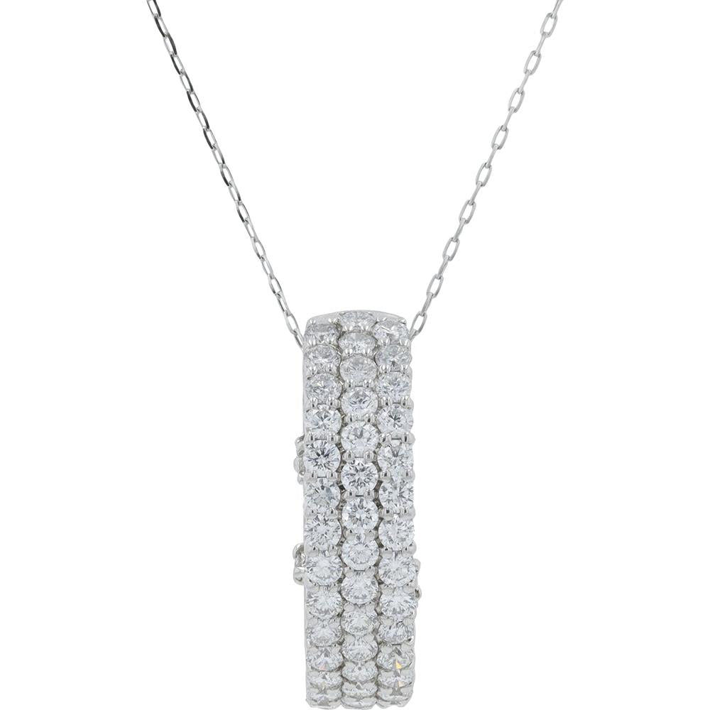 Platinum 1.056 Carat Total Weight Diamond Pendant Necklace - Prong Set Round Diamonds