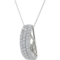 Platinum 1.056 Carat Total Weight Diamond Pendant Necklace - Prong Set Round Diamonds