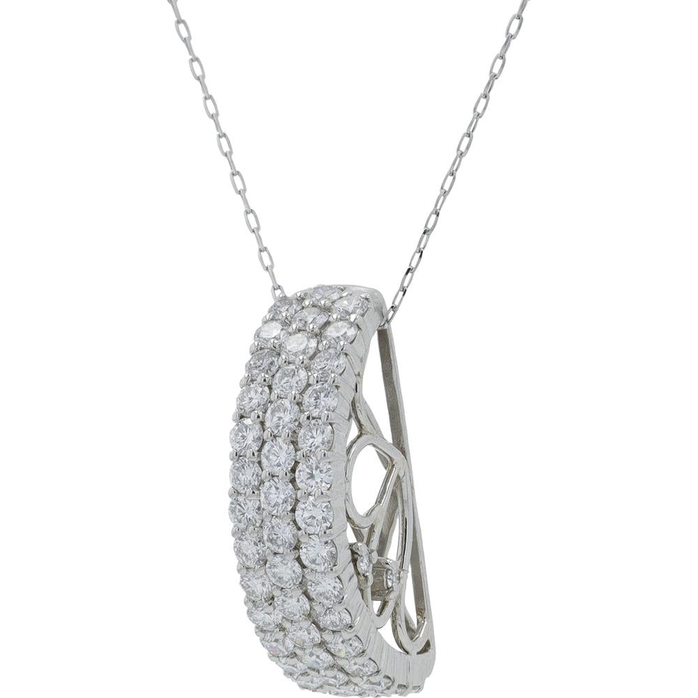 Platinum 1.056 Carat Total Weight Diamond Pendant Necklace - Prong Set Round Diamonds