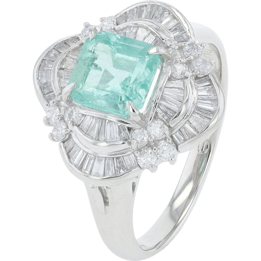 Platinum 1.08 Carat Colombian Emerald Ring with 0.70 Carats of Diamonds - GIA Certified