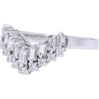 Platinum 1/2 Carats Diamond V-Shape Ring Wrap - 0.50 Carats Total Diamond Weight