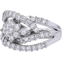 Platinum 1.27 Carat Total Weight Diamond Crossover Ring - 1.27 Carat Total Diamond Weight