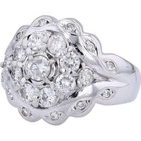 Platinum 1.37 Carat Total Weight Diamond Cluster Ring