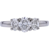 Platinum 1.56 Carat Three Stone Diamond Engagement Ring