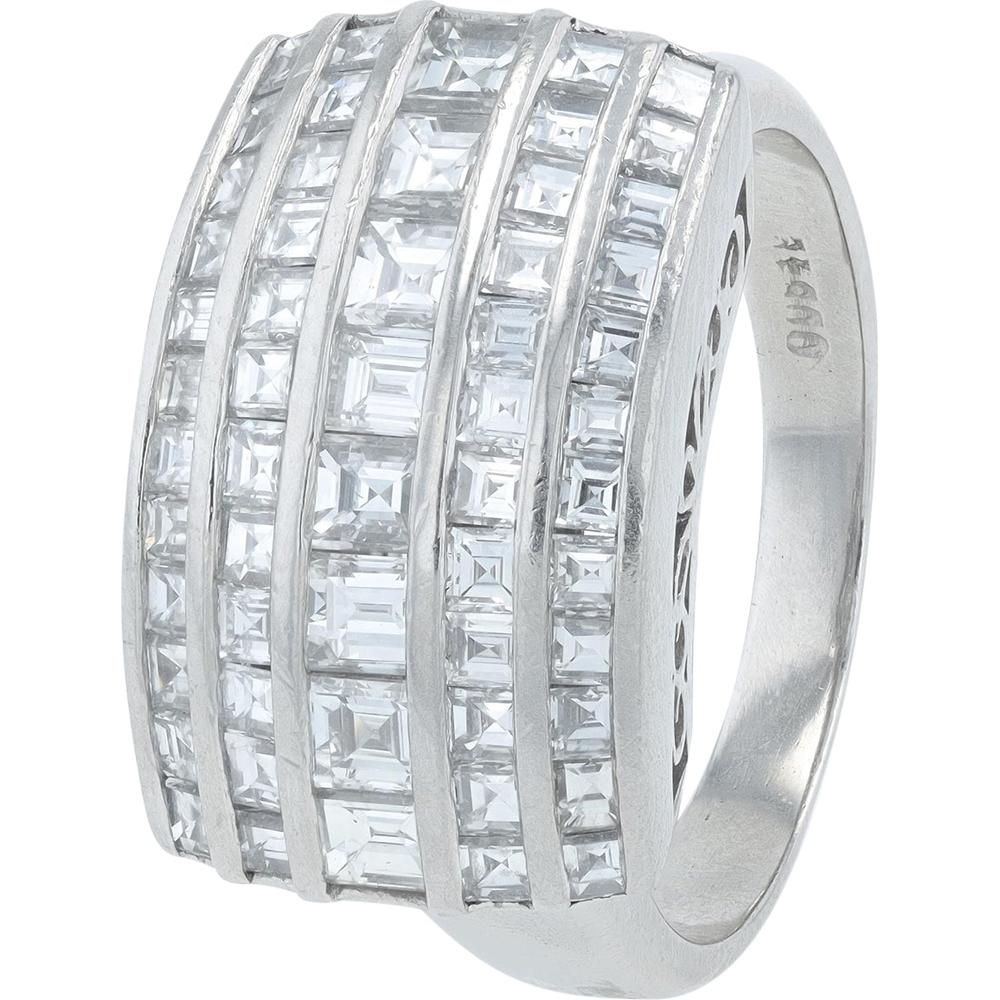 Platinum 1.86 Carat Channel Set Diamond Ring - Five Row Design