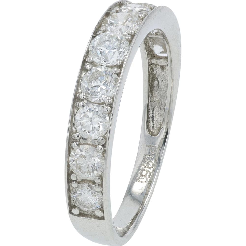 Platinum 1 Carat Channel Set Diamond Band - 6 Round Brilliant Diamonds