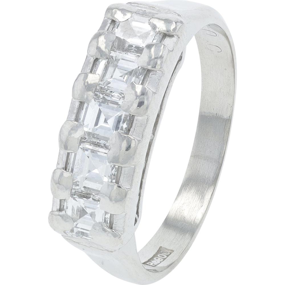 Platinum 1 Carat Diamond Band with Radiant Diamonds - 2.02 Carat Total Diamond Weight