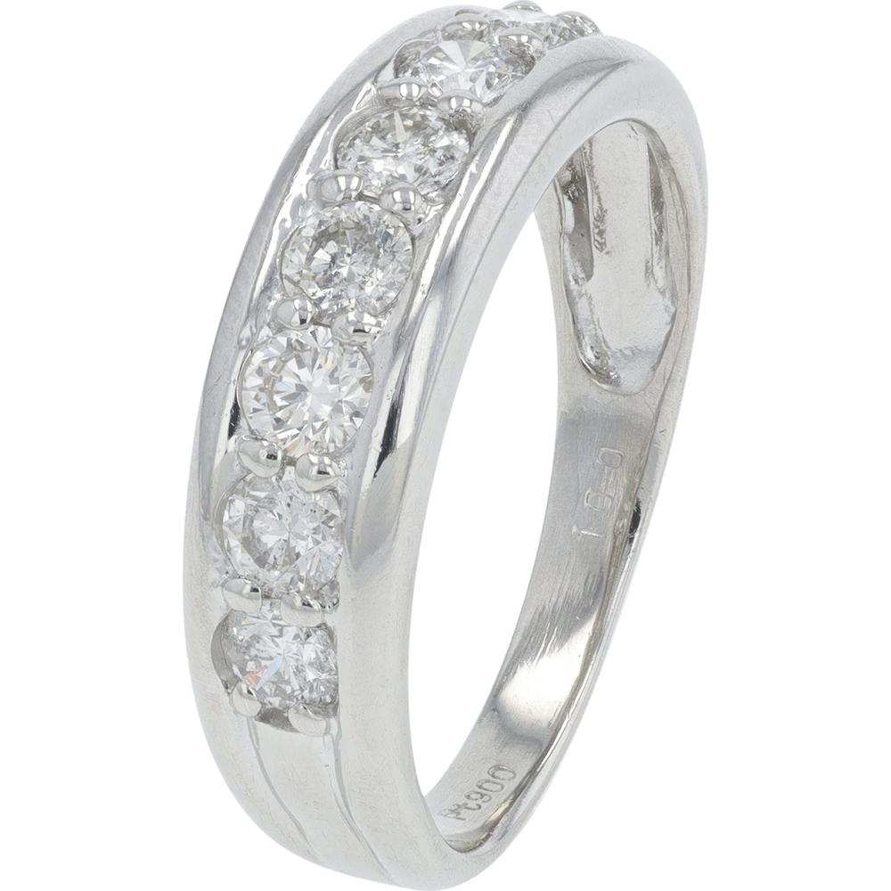 Platinum 1 Carat Diamond Channel - Set Band - 1.00 Carat Total Diamond Weight