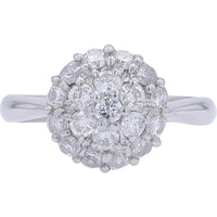 Platinum 1 Carat Round Cut Diamond Halo Ring - 1.00 Carat Total Diamond Weight