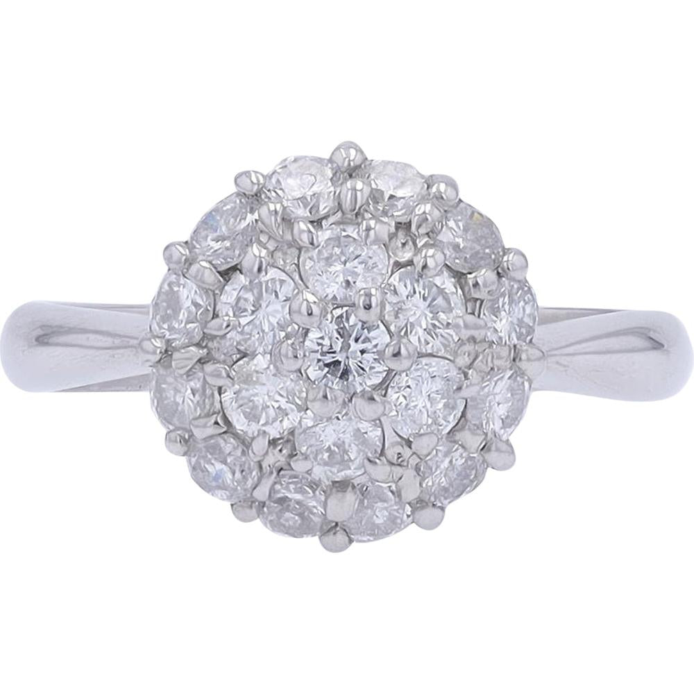 Platinum 1 Carat Round Cut Diamond Halo Ring - 1.00 Carat Total Diamond Weight