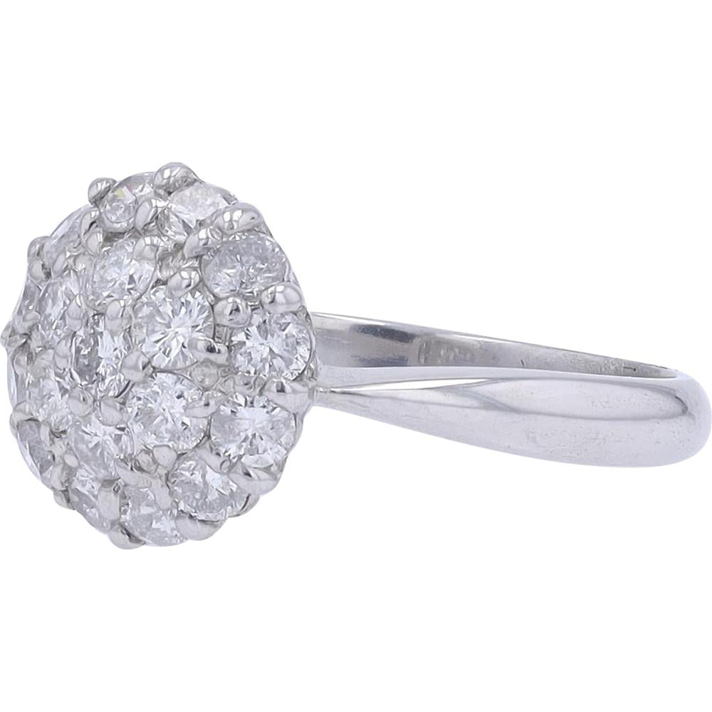Platinum 1 Carat Round Cut Diamond Halo Ring - 1.00 Carat Total Diamond Weight
