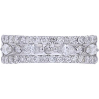 Platinum 1 Carat Total Weight Diamond Eternity Band with Prong and Pavé Set Diamonds