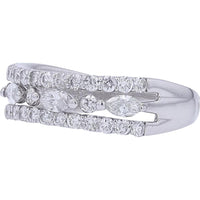 Platinum 1 Carat Total Weight Diamond Eternity Band with Prong and Pavé Set Diamonds