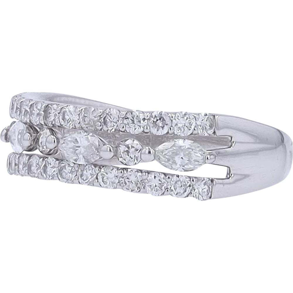 Platinum 1 Carat Total Weight Diamond Eternity Band with Prong and Pavé Set Diamonds