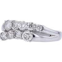 Platinum 1 Carat Total Weight Diamond Ring with Dual Row Round Diamonds
