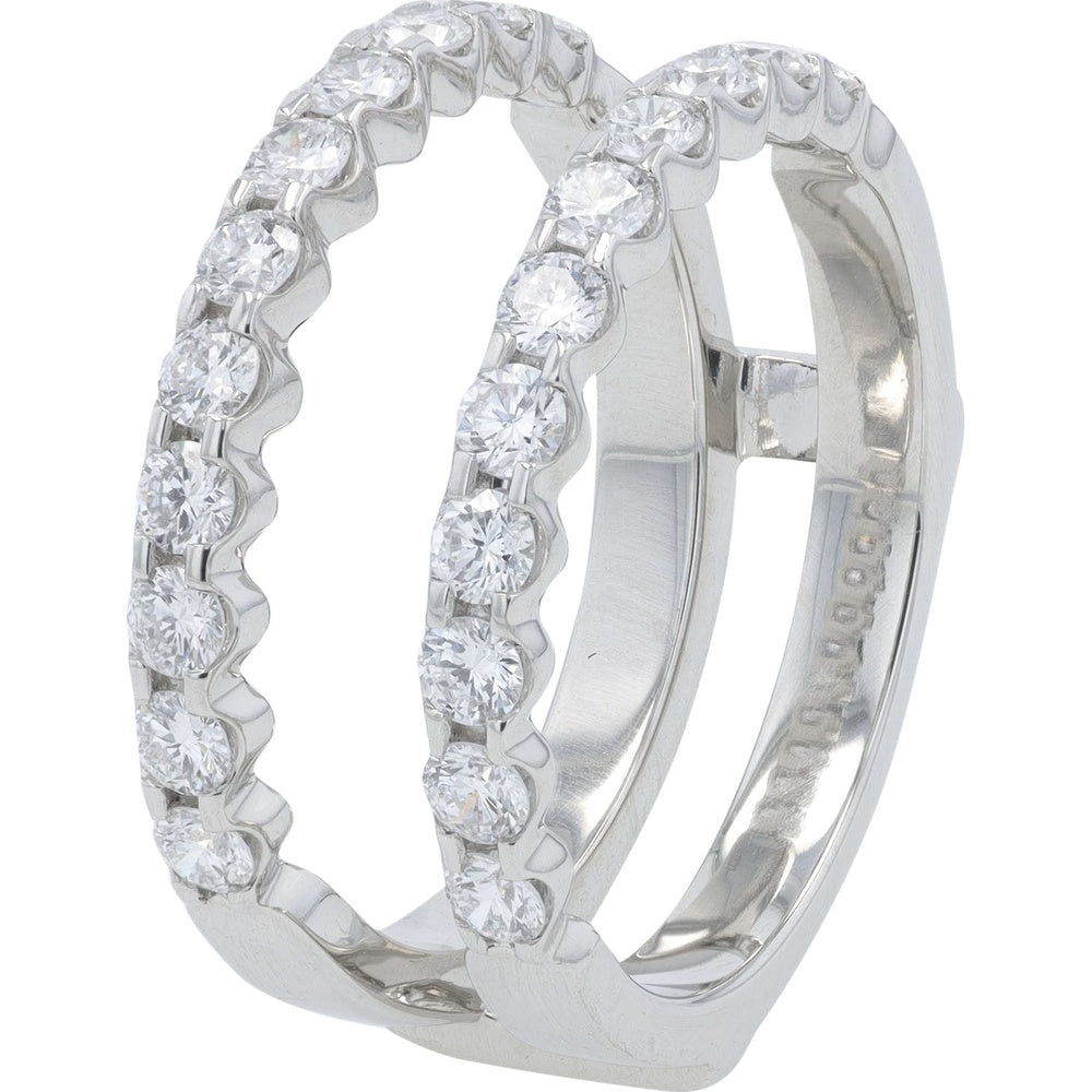 Platinum 1 Carat Total Weight Lab Grown Diamond Ring Guard with Round Brilliant Stones