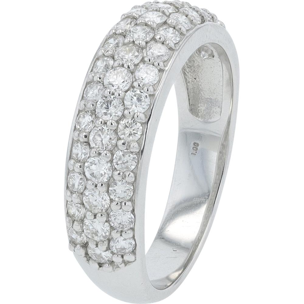 Platinum 1 Carat Total Weight Round Brilliant Diamond Band - Prong Set
