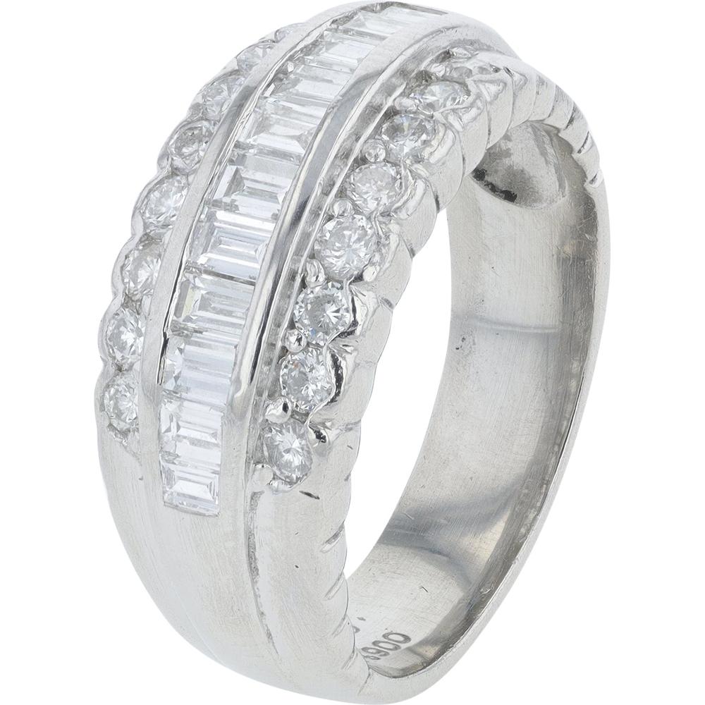 Platinum 1 Carats Diamond Band with Channel-Set Diamonds
