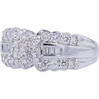 Platinum 1 Carats Diamond Ring with Round Cut Diamonds - 1.00 Carats Total Diamond Weight