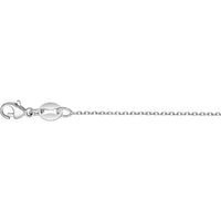 Platinum 16" 0.87mm Diamond Cut Cable Chain Necklace with Pear Shaped Lobster Clasp by Orozza Fine Jewelry