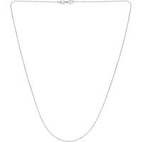 Platinum 16" 0.87mm Diamond Cut Cable Chain Necklace with Pear Shaped Lobster Clasp by Orozza Fine Jewelry