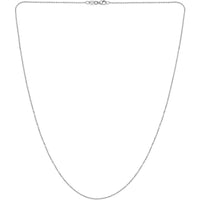 Platinum 18" 1.2mm Oval Cable Chain Necklace with Polished Finish and Lobster Clasp by Orozza Fine Jewelry