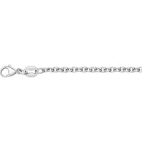 Platinum 18" Oval Cable Link Chain Necklace with Pear-Shaped Lobster Clasp - 2.3mm by Orozza Fine Jewelry