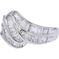 Platinum 2.02 Carat Diamond Ring with Baguette - Cut Diamonds - 2.02 Carat Total Diamond Weight