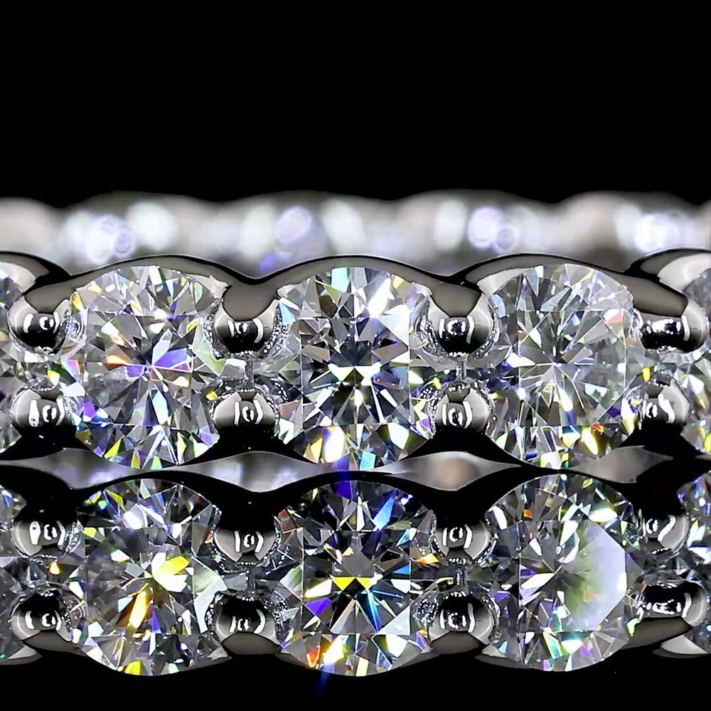 Platinum 2.06 Carat Eternity Band with U-Prong Set Round Lab Diamonds - 20 Stones, E-F Color VS Clarity - Covaloro Fine Jewelry
