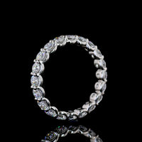 Platinum 2.06 Carat Eternity Band with U-Prong Set Round Lab Diamonds - 20 Stones, E-F Color VS Clarity - Covaloro Fine Jewelry
