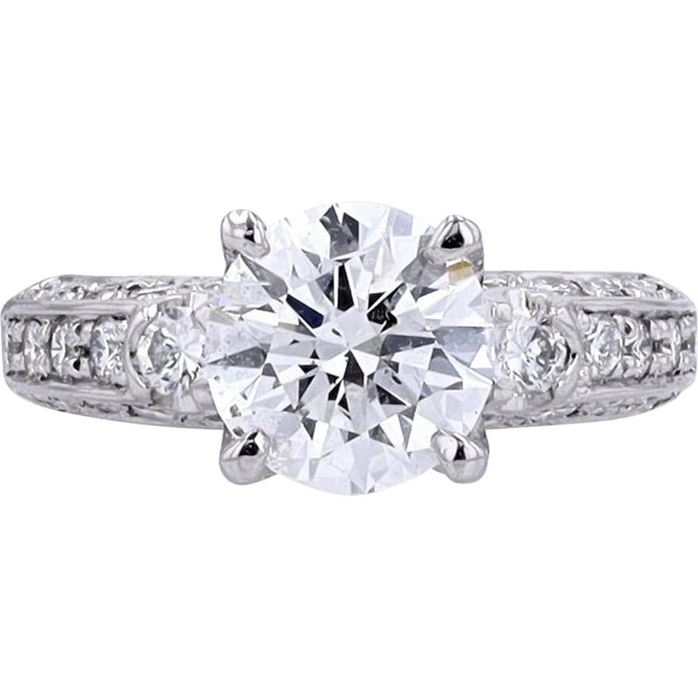 Platinum 2.18 Carat Diamond Solitaire Engagement Ring - Eternal Love Brilliance
