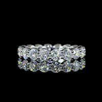 Platinum 2.51 Carats Total Weight Eternity Band with 18 Round Brilliant Cut Lab Diamonds (E-F Color, VS1 Clarity) - Covaloro Fine Jewelry