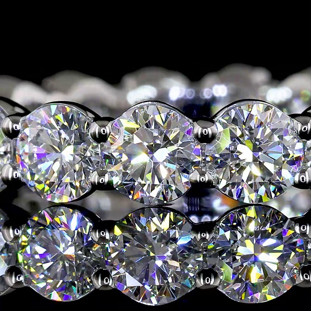 Platinum 2.51 Carats Total Weight Eternity Band with 18 Round Brilliant Cut Lab Diamonds (E-F Color, VS1 Clarity) - Covaloro Fine Jewelry