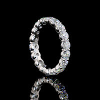 Platinum 2.51 Carats Total Weight Eternity Band with 18 Round Brilliant Cut Lab Diamonds (E-F Color, VS1 Clarity) - Covaloro Fine Jewelry