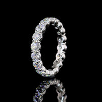 Platinum 2.51 Carats Total Weight Eternity Band with 18 Round Brilliant Cut Lab Diamonds (E-F Color, VS1 Clarity) - Covaloro Fine Jewelry