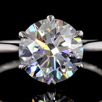 Platinum 2.55 Carat Round Brilliant Cut Solitaire Engagement Ring with F VVS2 Lab Diamond and Six-Prong Setting - Covaloro Fine Jewelry