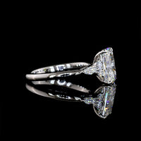 Platinum 2.74 Carat Total Weight Radiant Cut Lab Diamond Ring with Marquise and Brilliant Accents - 2.50 Carat F VS1 Center - Covaloro Fine Jewelry