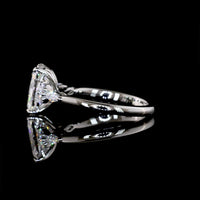 Platinum 2.74 Carat Total Weight Radiant Cut Lab Diamond Ring with Marquise and Brilliant Accents - 2.50 Carat F VS1 Center - Covaloro Fine Jewelry