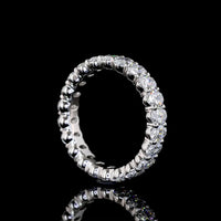Platinum 2 Carat Oval Cut Lab Diamond Eternity Band with North-South Prong Setting - E-F Color VS Clarity - Covaloro Fine Jewelry