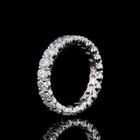 Platinum 2 Carat Oval Cut Lab Diamond Eternity Band with North-South Prong Setting - E-F Color VS Clarity - Covaloro Fine Jewelry