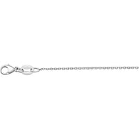 Platinum 20" 1.1mm Diamond Cut Cable Chain Necklace with Pear Lobster Clasp by Orozza Fine Jewelry