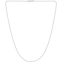 Platinum 20" 1.1mm Diamond Cut Cable Chain Necklace with Pear Lobster Clasp by Orozza Fine Jewelry