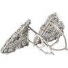 Platinum 25 Carat Art Deco Diamond Double Clip Brooch - Timeless Elegance and Luxury Statement
