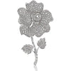 Platinum 27 Carat Diamond Rose Flower Brooch - Exquisite Floral Elegance