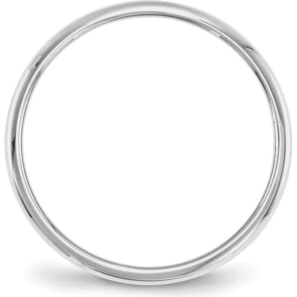 Platinum 2mm Half Round Wedding Band - Polished Finish, Size 10.5 by Luciano & Cie