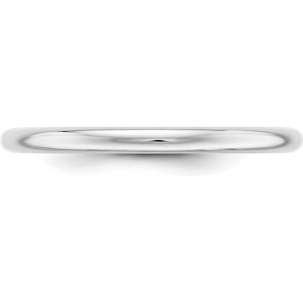 Platinum 2mm Half Round Wedding Band - Polished Finish, Size 10.5 by Luciano & Cie