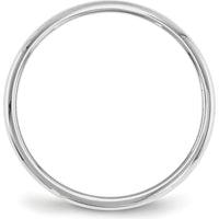 Platinum 2mm Half Round Wedding Band - Polished Finish - Size 4 by Luciano & Cie