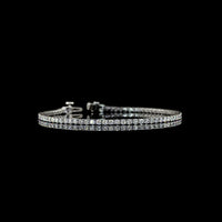 Platinum 3.00 Carat Tennis Bracelet with 76 Prong Set Round Lab Diamonds - E-F Color VS2 Clarity - Covaloro Fine Jewelry
